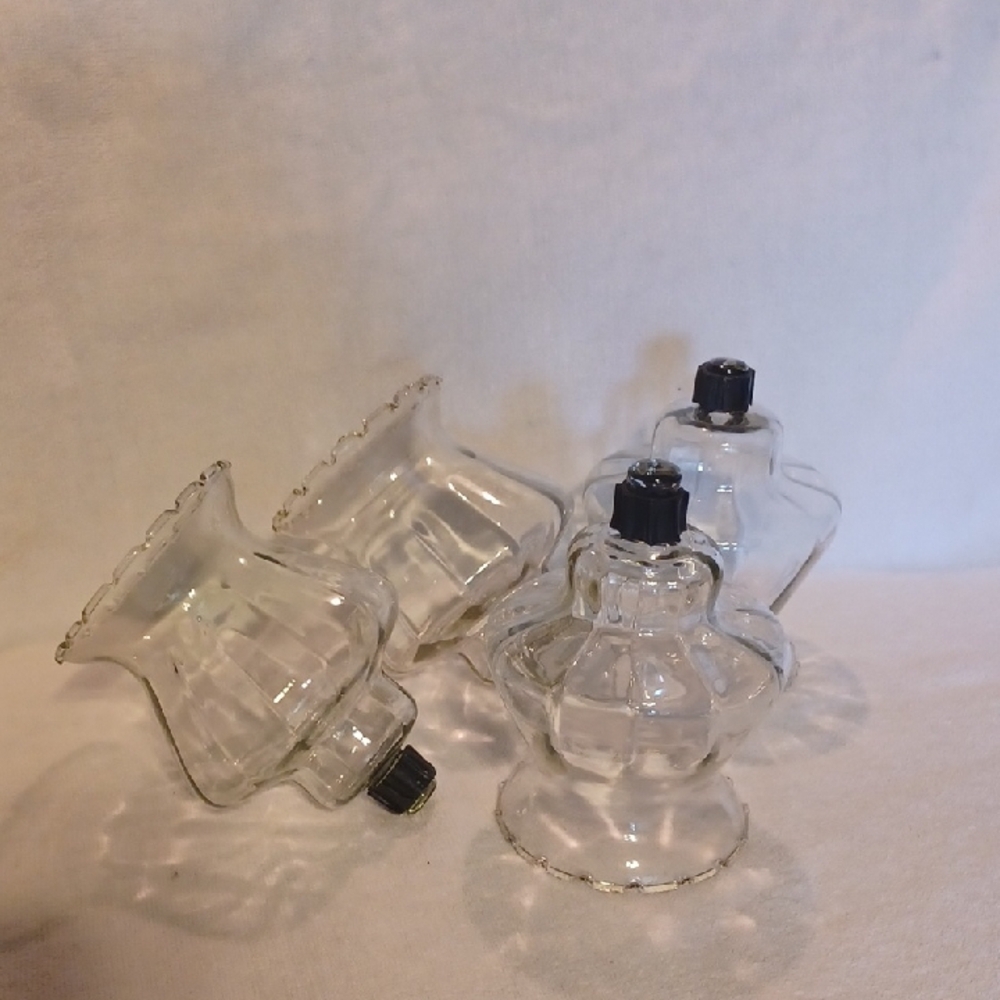Home Interiors Clear Glass Candle Holders Set Of 4
